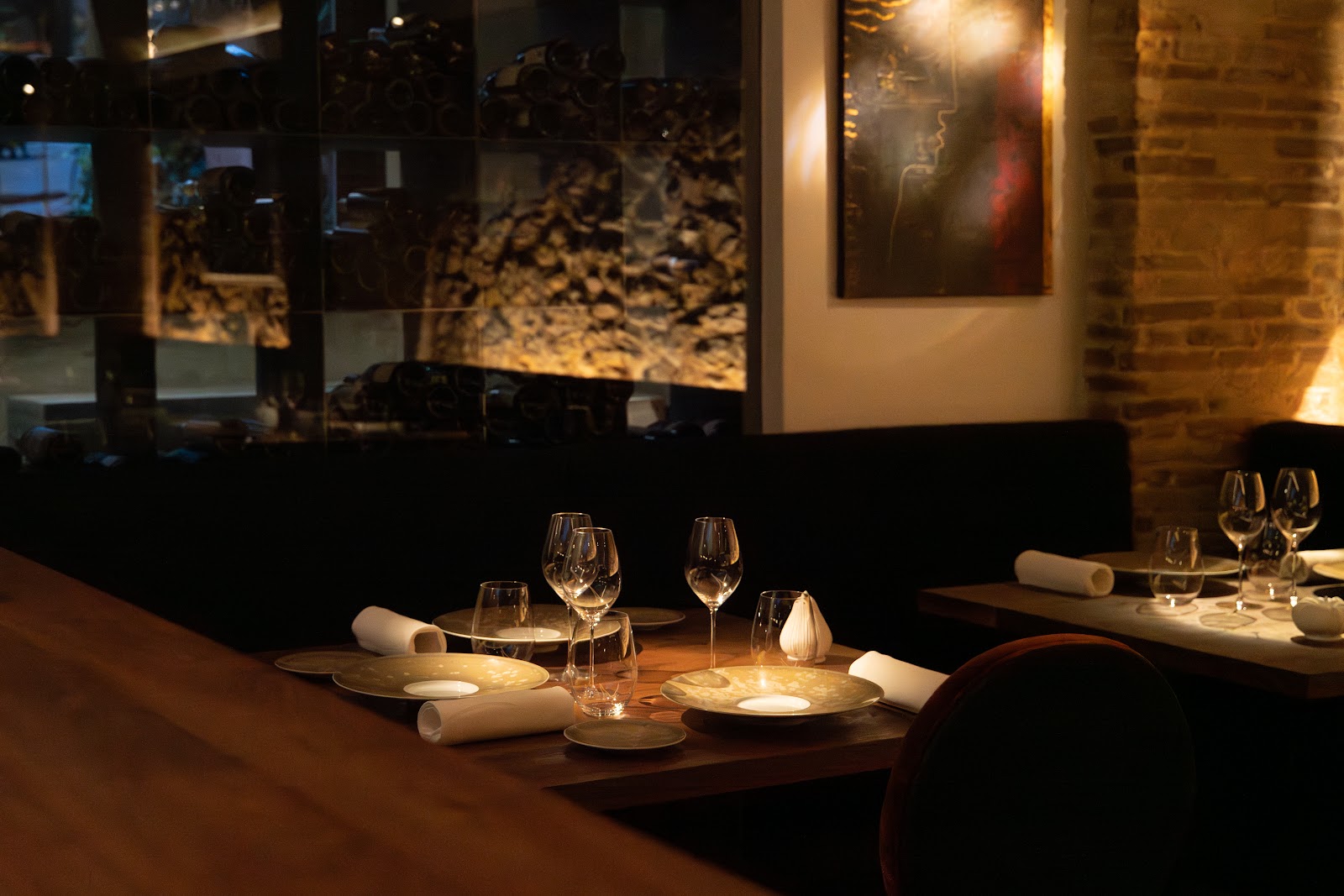 The dining room and wine service at Spondi, Pangrati, Athens