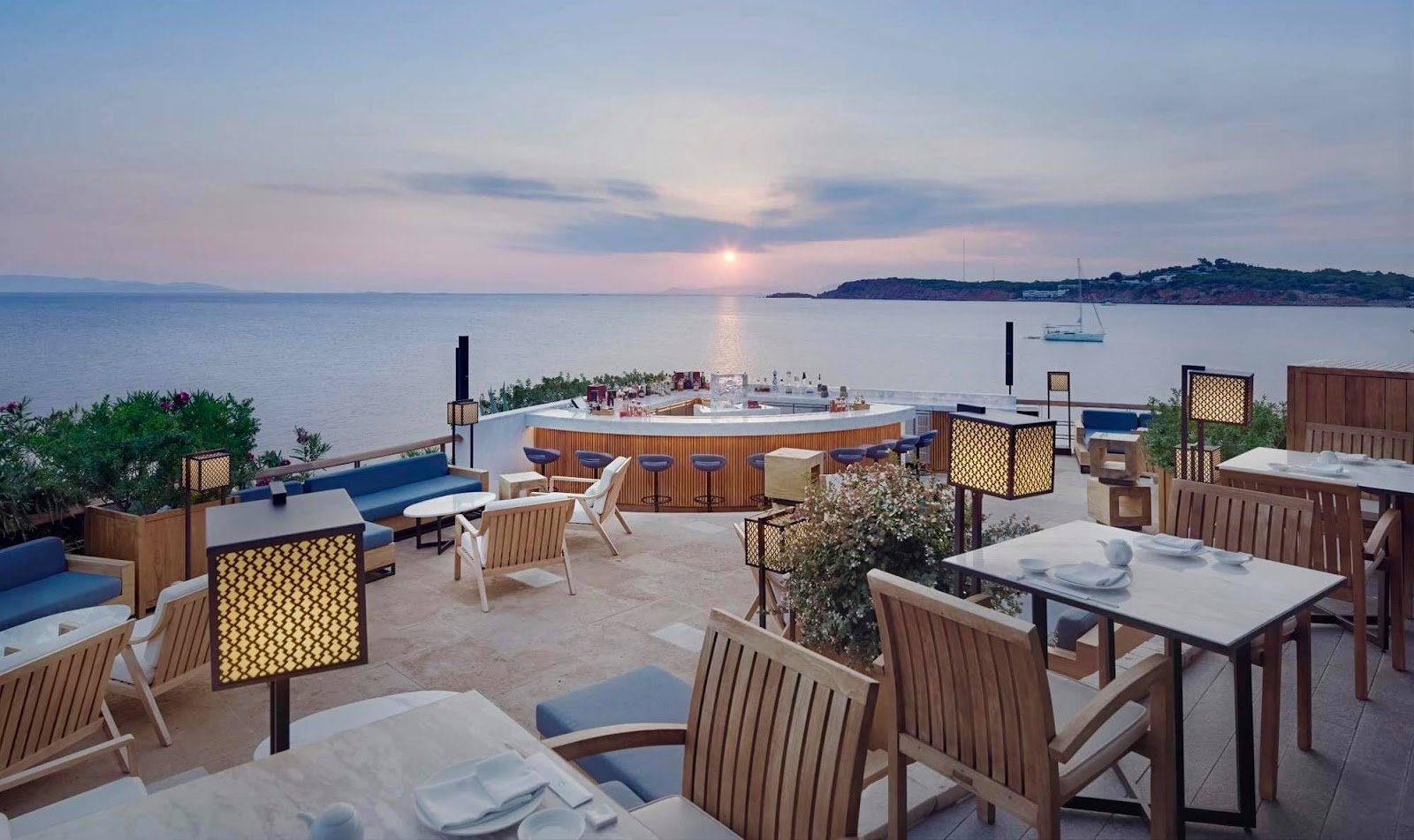 A late-night dining room at Matsuhisa Athens, Four Seasons Astir Palace, Vouliagmeni