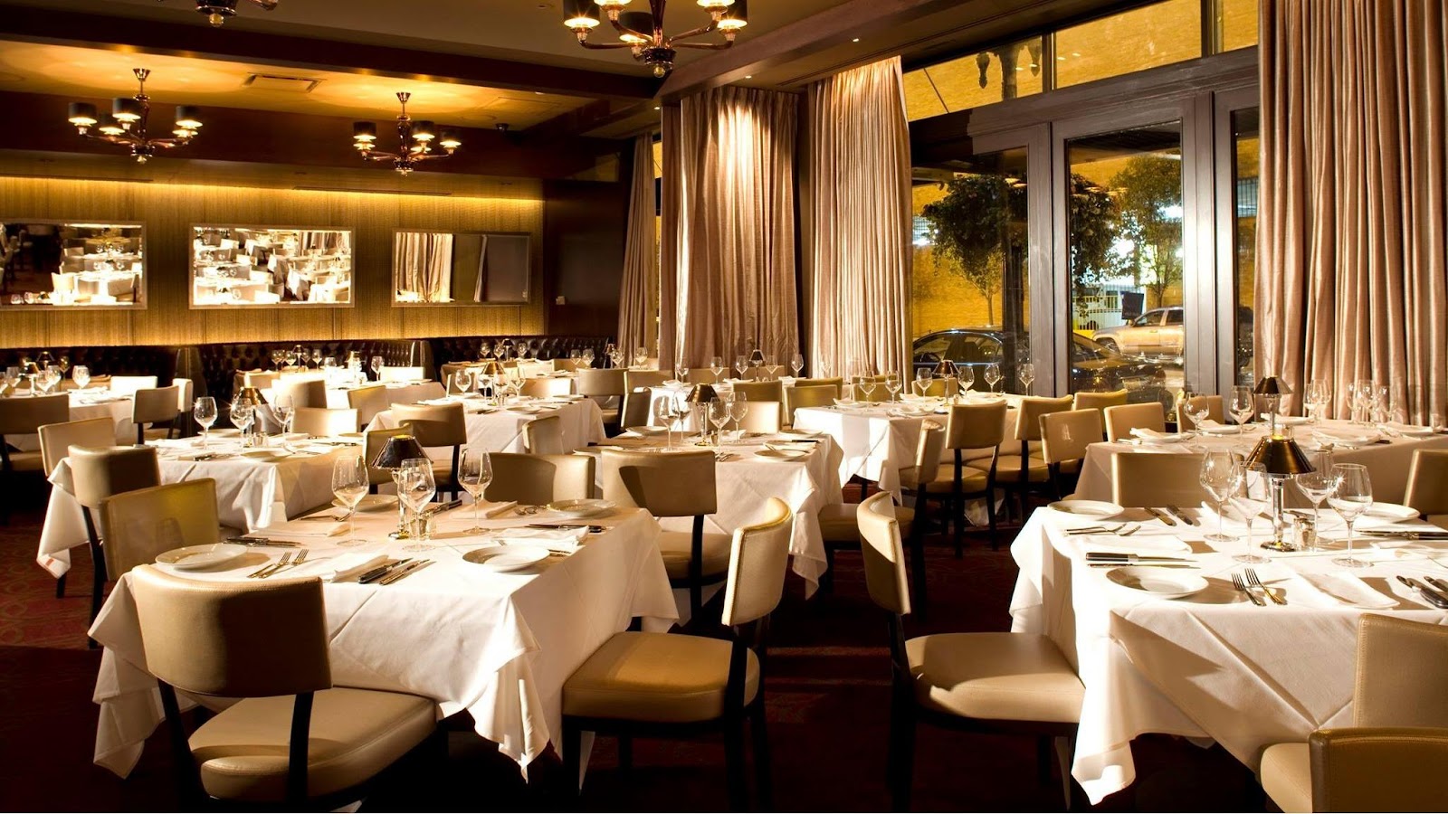 A private dining room set for a team dinner at an Old Town Scottsdale steakhouse