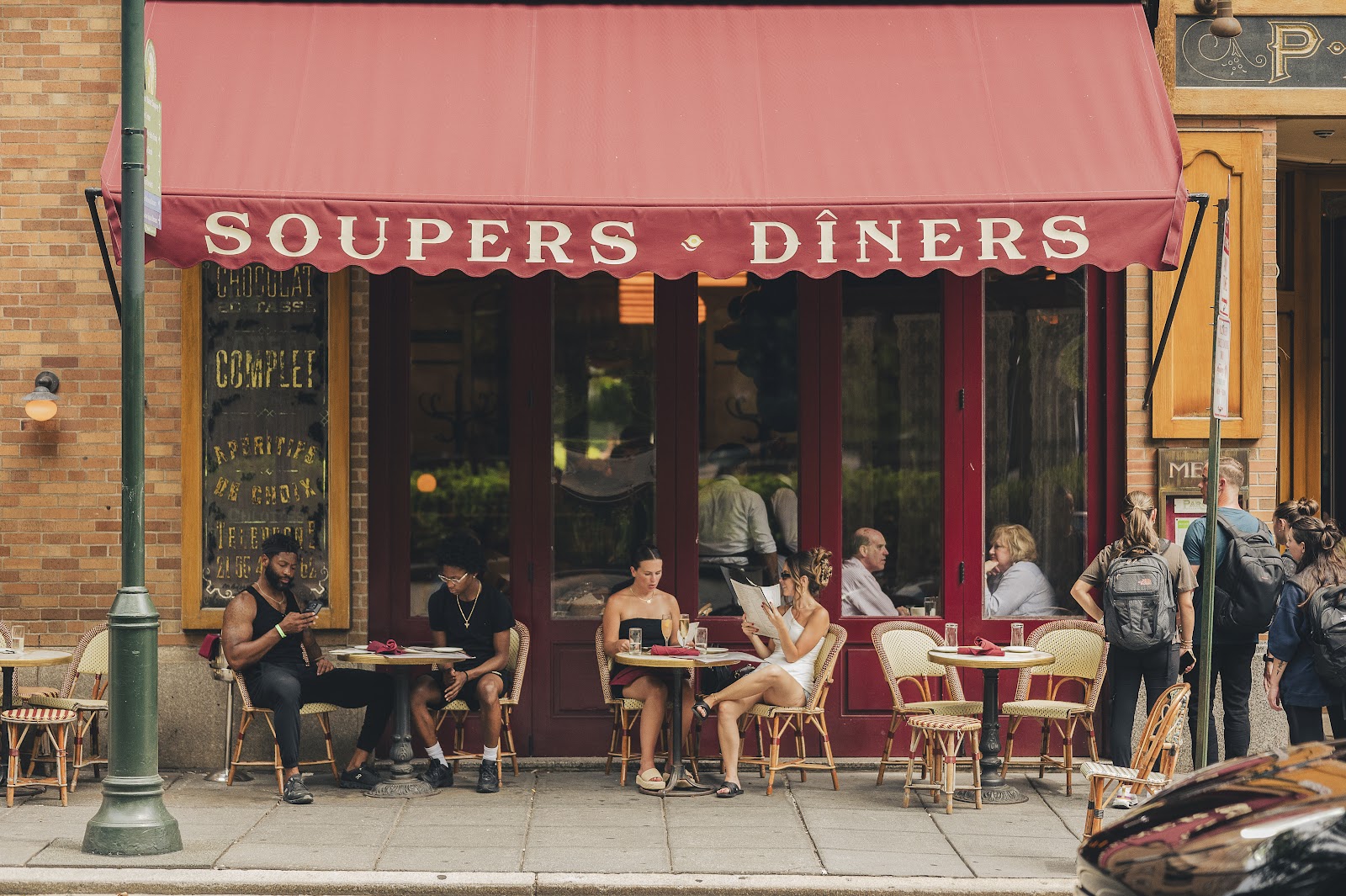 A midday business lunch table in Center City Philadelphia near Rittenhouse Square