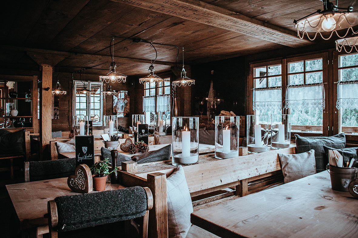 A Zermatt mountain breakfast terrace above the village with the Matterhorn beyond