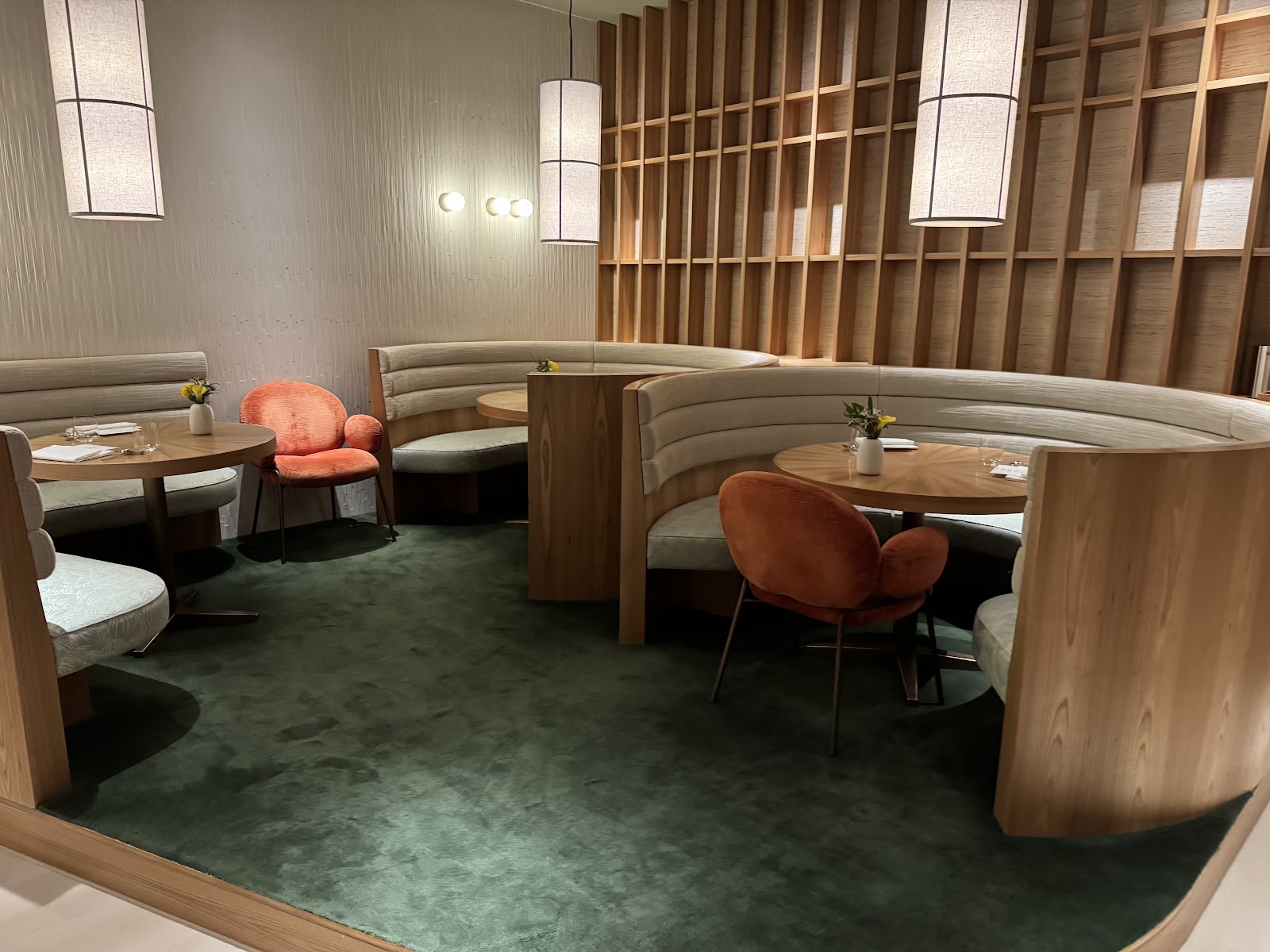 The chef's counter at the open kitchen at KOMU, Altstadt Munich