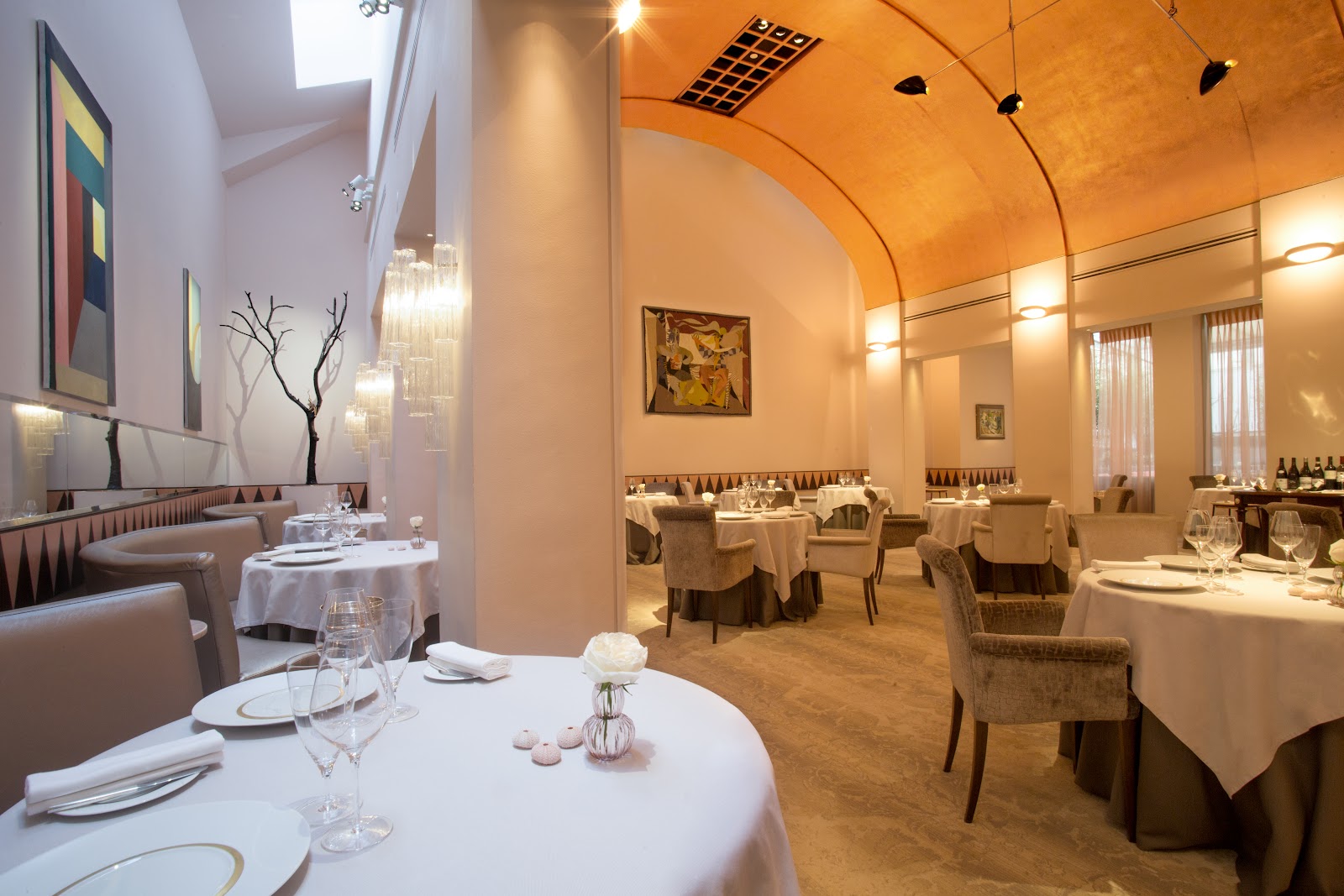 A wine cellar behind glass in a Dublin dining room