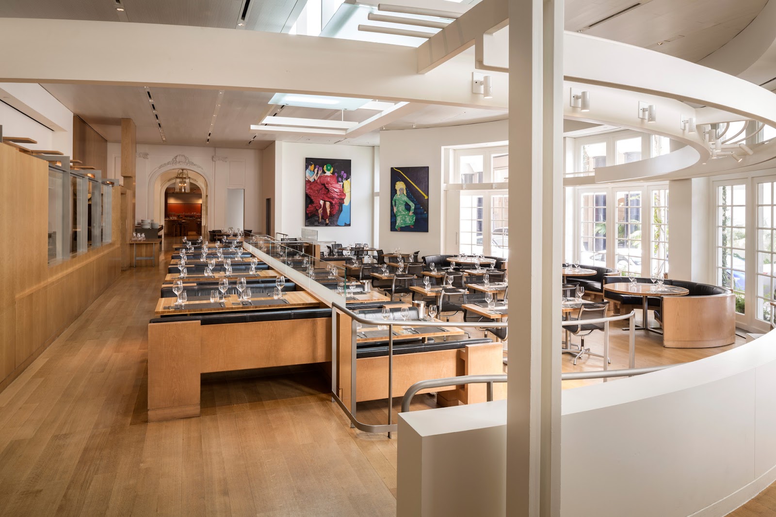 A dining room inside a Los Angeles luxury hotel